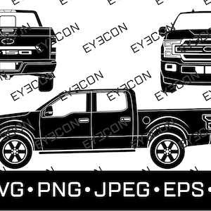 Archivo de silueta vectorial de Cricut de camión F150 (ai, pdf, eps, dxf, jpeg, png)