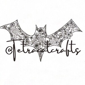 Floral Bat coloring page download, adult coloring page, coloring page, Halloween coloring page