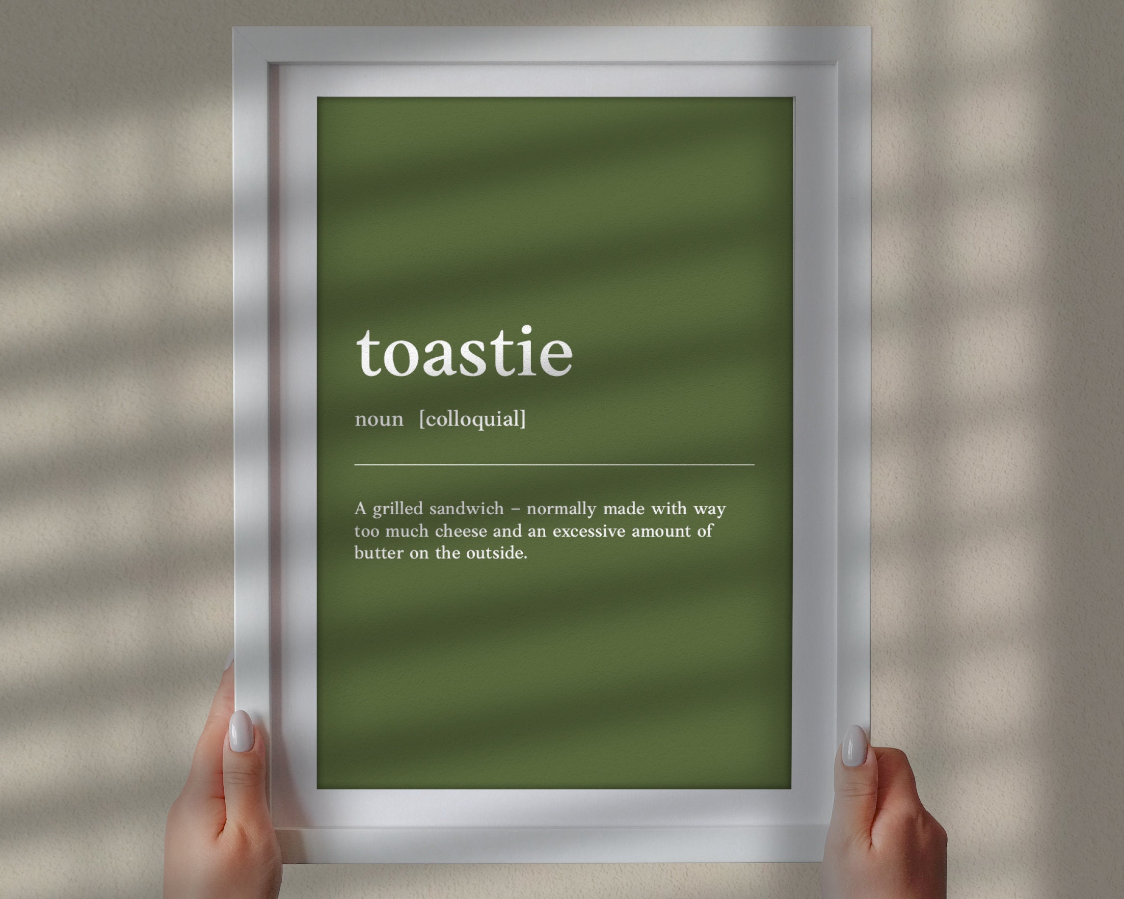 Toastie Toasted Sandwich Funny Australian Slang, Phrase and Humor Definition for Your Wall Art