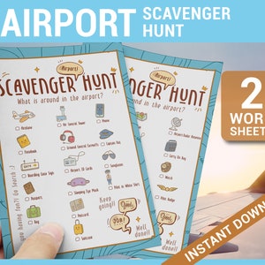 Airport Scavenger Hunt Travel Scavenger Hunt Printable Indoor Kid Activity Instant Download Birthday Activity Indoors Kid Game Spring
