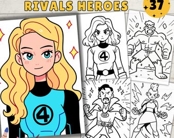Rivals Heroes Coloring Book, Heroes Coloring Pages, Coloring Sheets , PDF & PNG, Digital Download