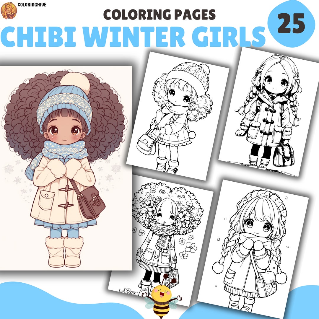Chibi Winter Girl Coloring Pages, Coloring Book, Kids Coloring Pages ...