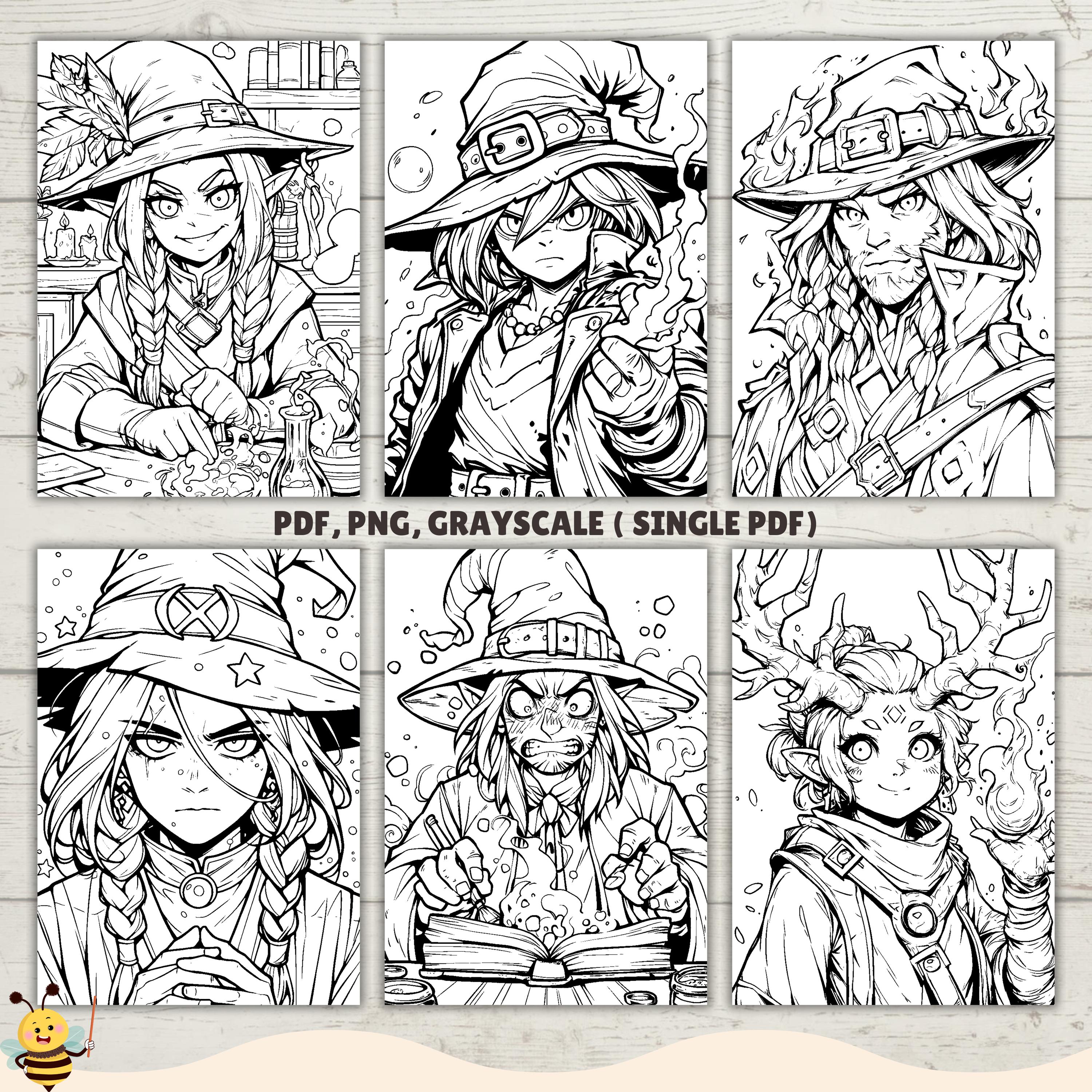 Dnd Magicians Coloring Pages, Mage Coloring Book, Magic Coloring Sheets ...