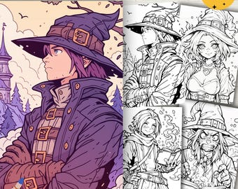 Dnd Magicians Coloring Pages, Mage coloring book, Magic Coloring sheets, Dnd coloring, PDF, PNG, Grayscale, Printables