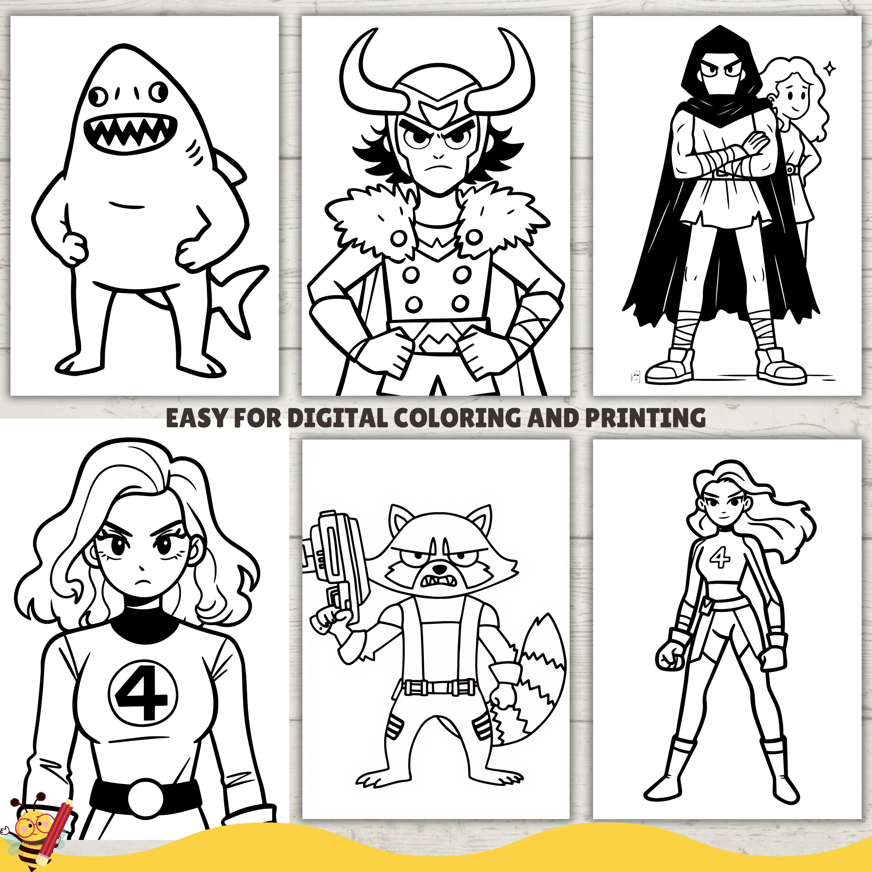 Rivals Heroes Coloring Book, Heroes Coloring Pages, Coloring Sheets ...