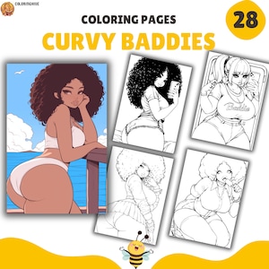 Sexy Curvy Baddies Coloring Book, Girls Coloring Pages, Sexy Girls Coloring, PDF & PNG, Digital and Printable PDF, Adult Coloring Pages