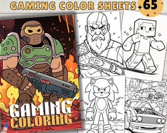 Páginas para colorear de juegos, libro para colorear de jugadores, videojuegos, niños y adultos, PDF, PNG, imprimible y digital