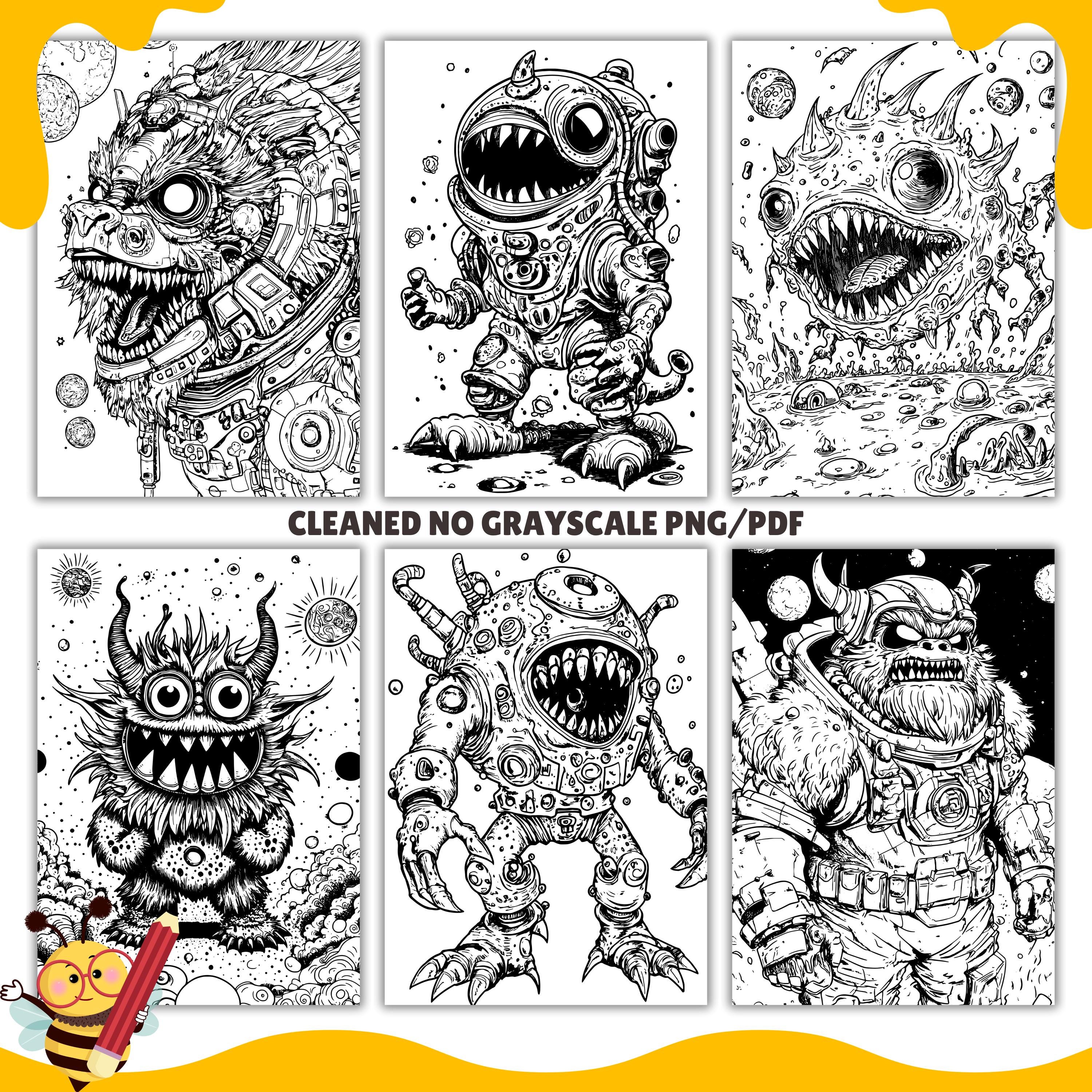 Funny Alien Monsters Coloring Pages, Funny Coloring Book, Teens and ...