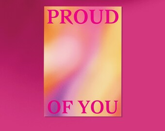 proud of you | you did it! Congratulations Postcard Typo Postcard | Typography | Graphic Design | Illustration | Graphic design print