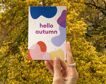 hello autumn Postkarte | Illustration | Typographie | Graphik Design | Poster Design | Grafik | Grafik Design Print | Design | Herbst