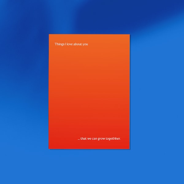personalisiertes Postkartenset „Things I love about you“   Typo Postkarte Set | Typographie | Grafik Design  | Grafik | Postcards | Geschenk