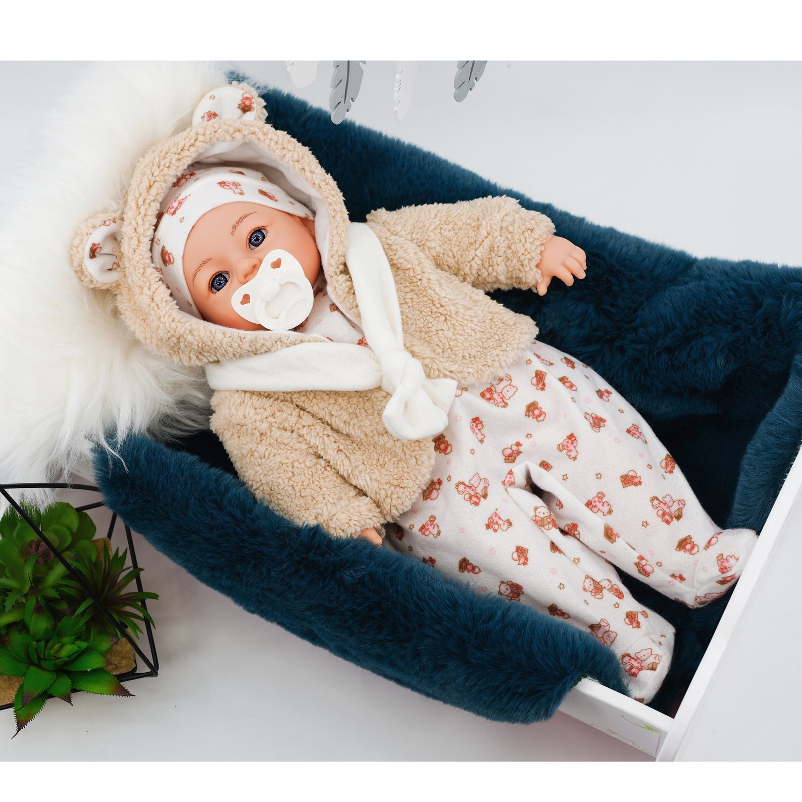 18 Soft Bodied Baby Girl Doll in Beige Teddy Jumper With Etsy UK