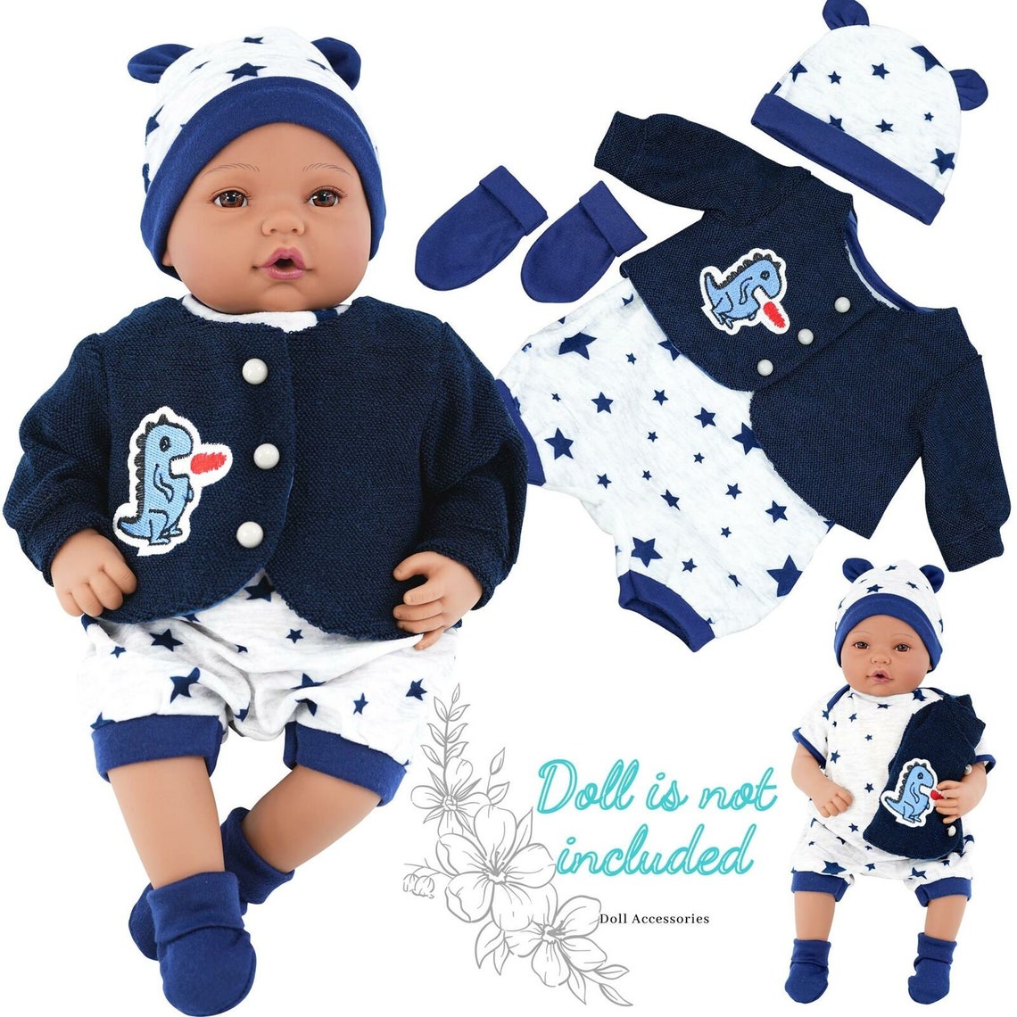 20 Reborn Doll Boy Clothes Set Baby Boy Doll Clothes in Navy Etsy UK
