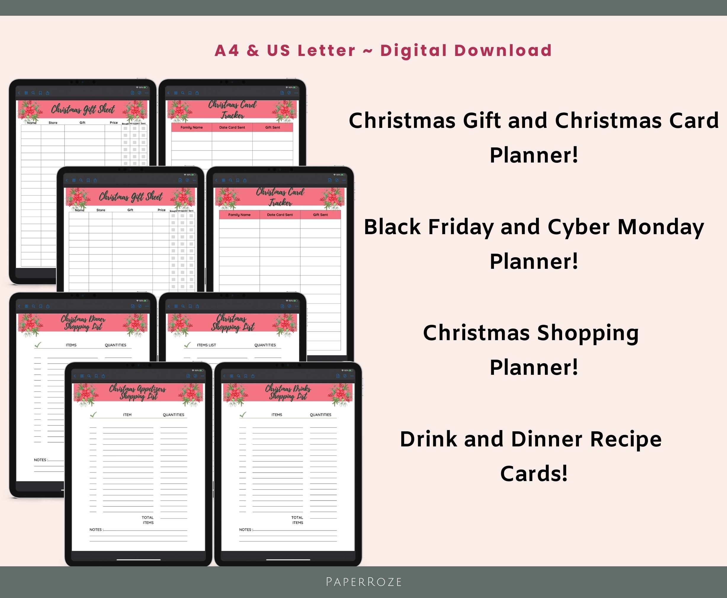 Festive Christmas Planner Printable. Holiday Organizer. Xmas - Etsy