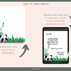 Lounging Pandas Stationery Pack. Cute Panda Writing Paper. Printable ...
