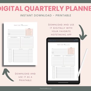 2024 Quarterly Goal Planner | Printable Weekly Planner, Digital Goal ...