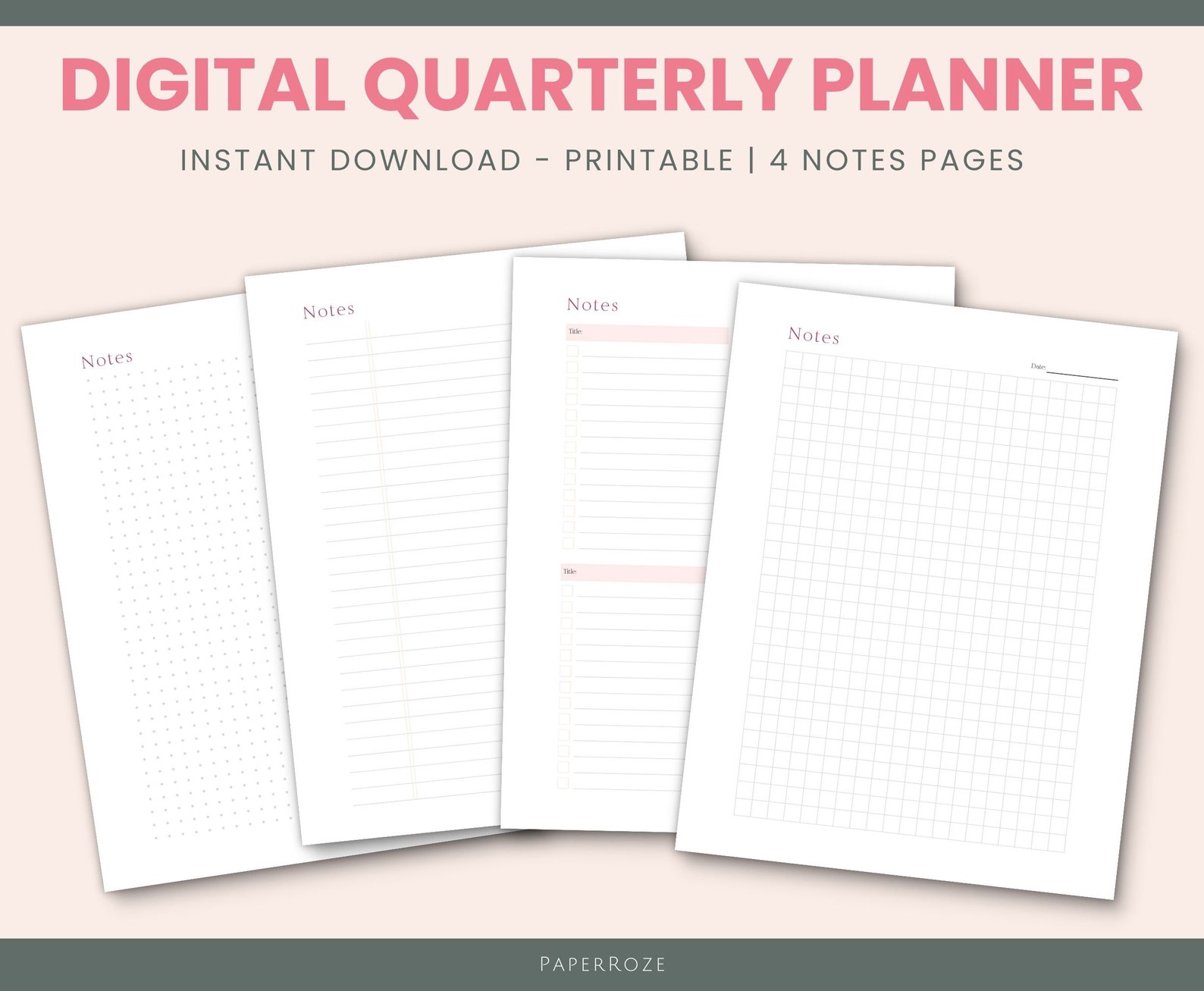2024 Quarterly Goal Planner | Printable Weekly Planner, Digital Goal ...
