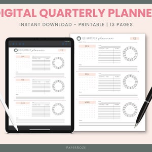 2024 Quarterly Goal Planner | Printable Weekly Planner, Digital Goal Worksheet