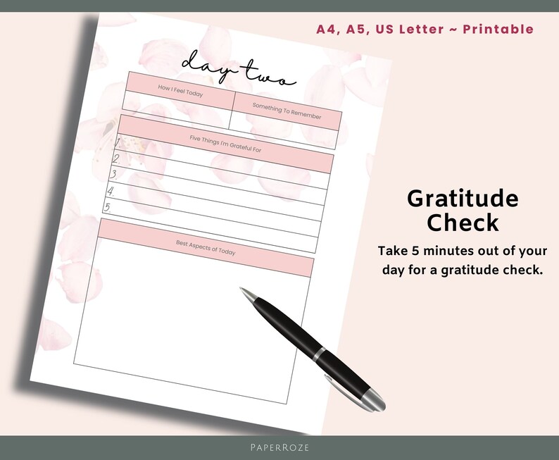 Gratitude Journal | Printable Journal | Digital Download Journal ...