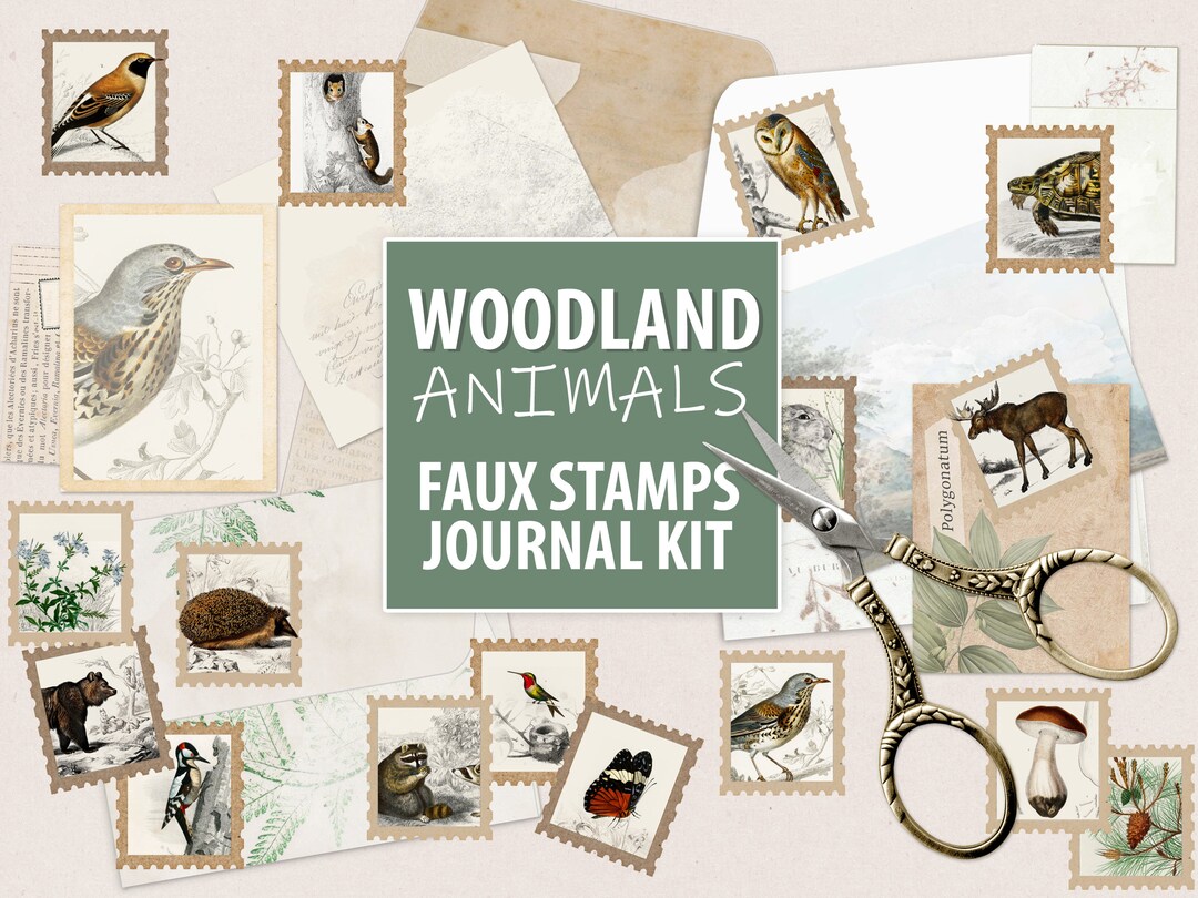 Vintage Woodland Printables |stamps Cards Envelopes| Digital Download ...