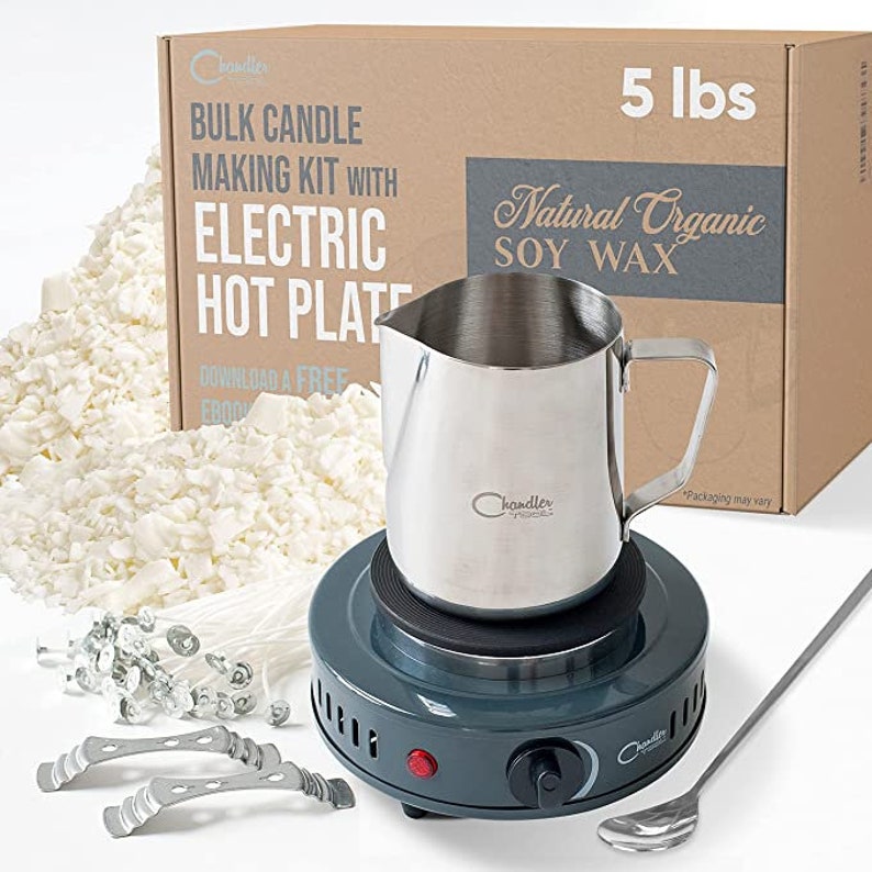 Deluxe Candle Making Kit With Wax Melter Hot Plate for DIY | Etsy