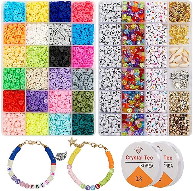 6000 Pcs Clay Heishi Beads for Bracelets Flat Round Clay | Etsy