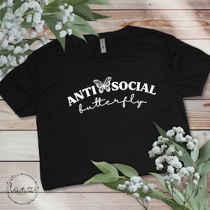 Anti-Social Schmetterling Crop Top Cropped T-Shirt