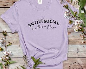 Anti-Social Butterfly Tee Shirt T-Shirt