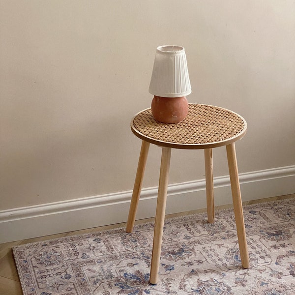 Rattan Side Table Etsy