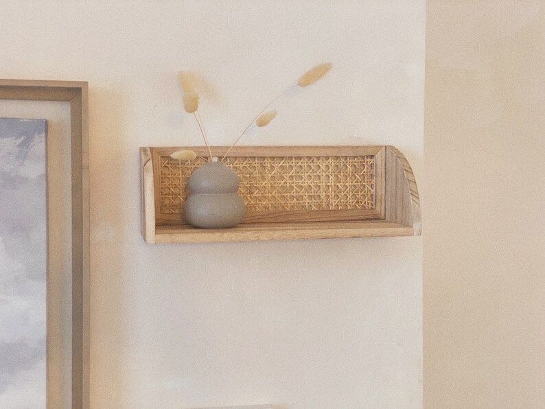 Rattan Cane Shelf Wall Decor Etsy UK