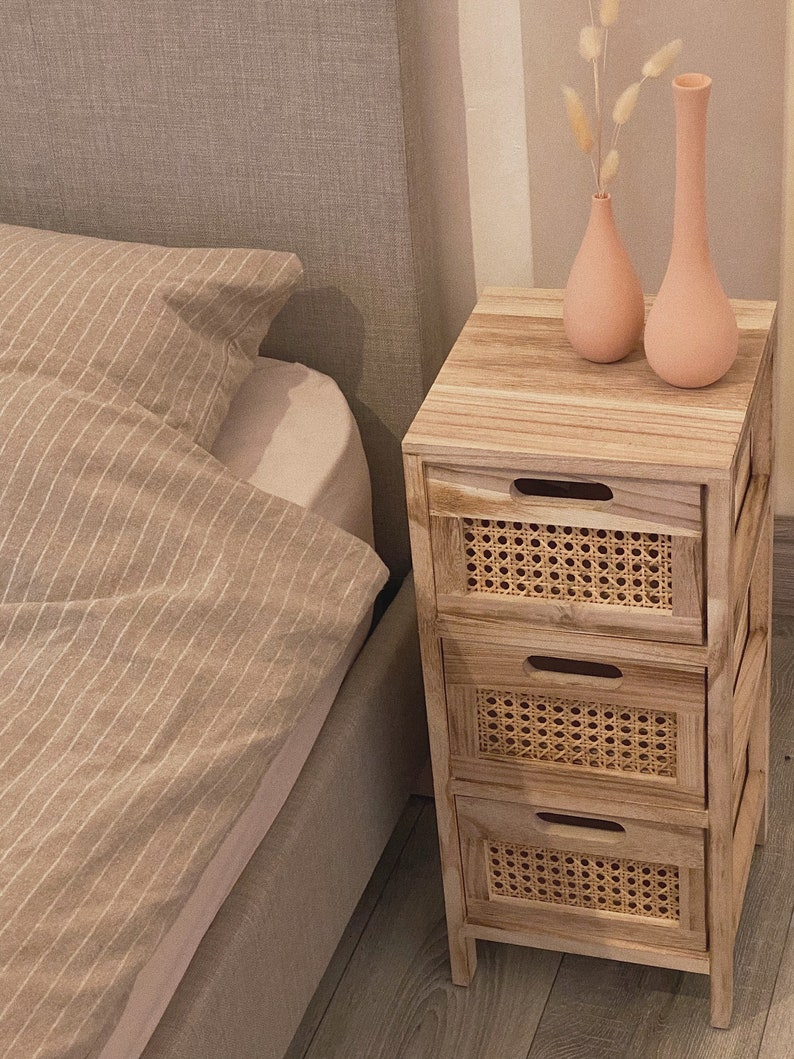 Rattan Cane Dresser Chest of Drawers Natural Etsy