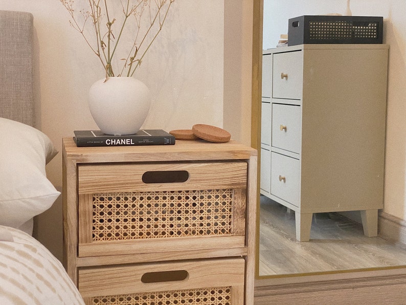 Rattan Cane Dresser Chest of Drawers Natural Etsy