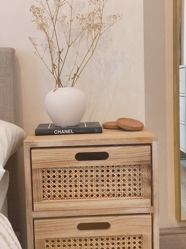 Rattan Cane Dresser Chest of Drawers Natural Etsy
