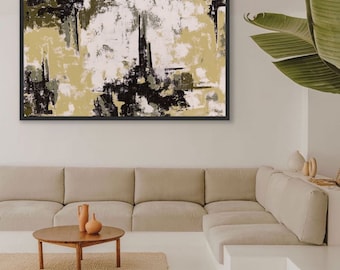Noble green, acrylic abstract, large wall art, handmade, LiLoByLiLo