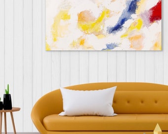Delicate clouds, large wall painting, handmade, original work, LiLoByLiLo