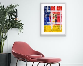 Collage Retro Art, Vintage, Retro Fashion, 1963, Beautiful girl, Handmade, Wall Art ,Large Picture, Good Vibes , Picture Оriginal painting