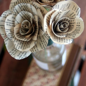 Shakespeare Book Page Roses: Literary gift, Teacher gift, Book worm wedding