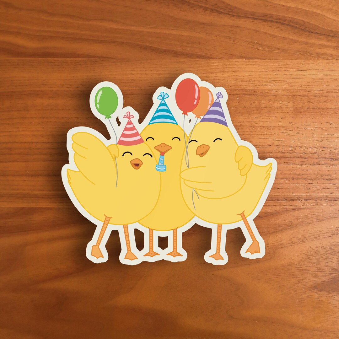 Funny Chicken Party Matte Vinyl Sticker - Farm Animal Birthday Gift - Etsy