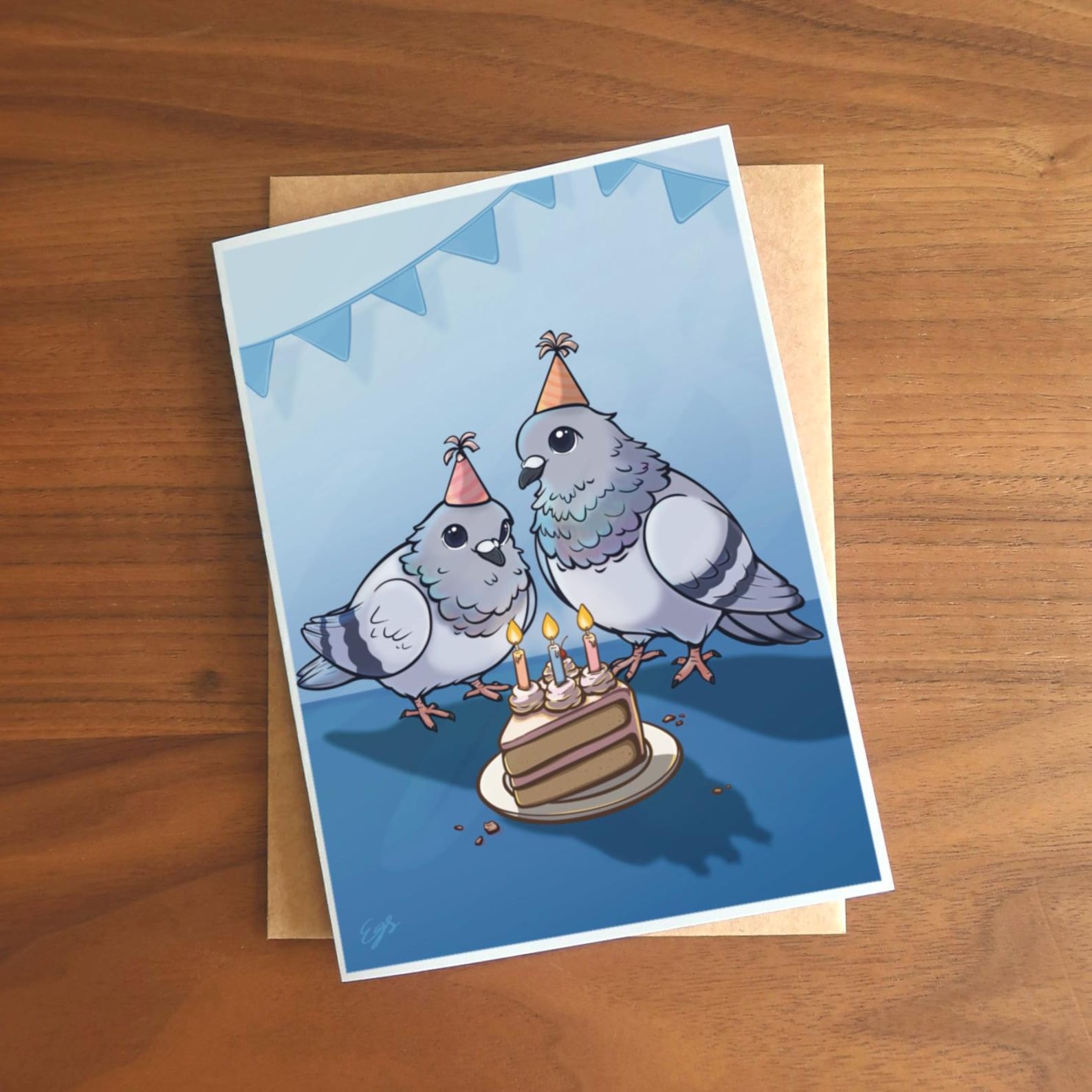 Funny Pigeon Birthday Card – Whimsical Bird Illustration - Etsy