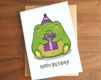 Frog Happy Birthday / Hoppy Birthday Celebration A6 Greeting Card