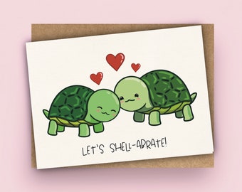 Jolie tortue fête carte A6 carte de voeux pour lui/elle/eux, carte d'anniversaire, carte de mariage, carte d'anniversaire, carte de Saint-Valentin