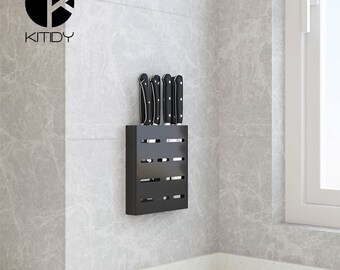 Wall Mounted Knife Rack - Lift 7-10 Knives Off Your Counter