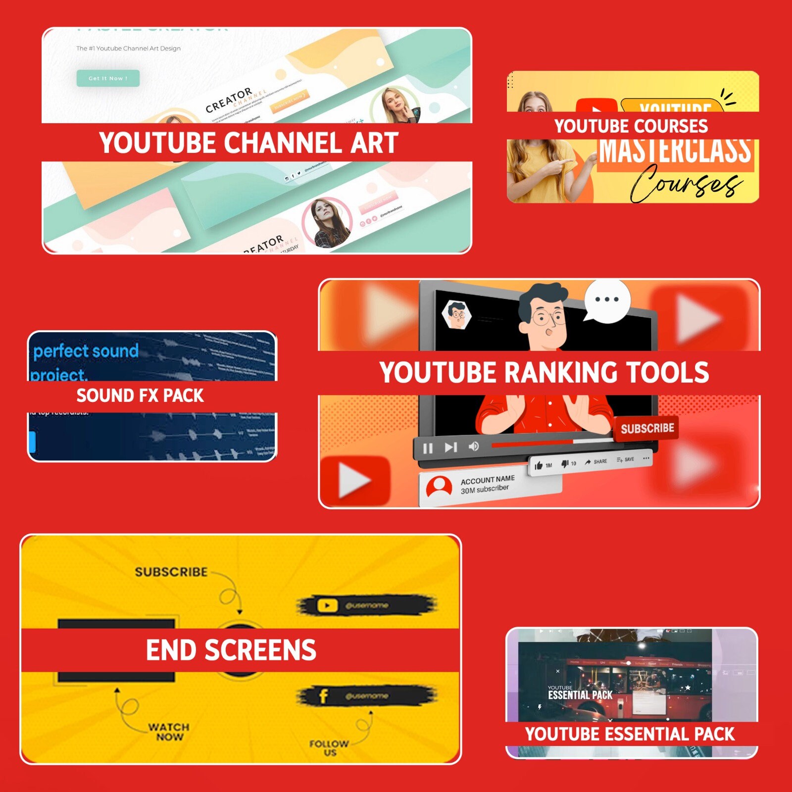 Youtuber Toolkit, Youtuber Branding Kit, Youtube Channel Thumbnail