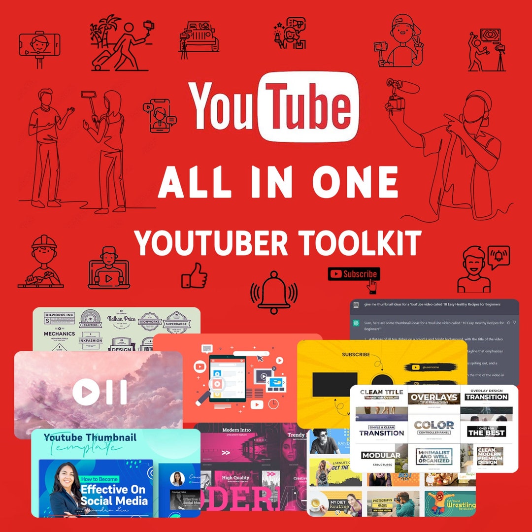 Youtuber Toolkit, Youtuber Branding Kit, Youtube Channel Thumbnail