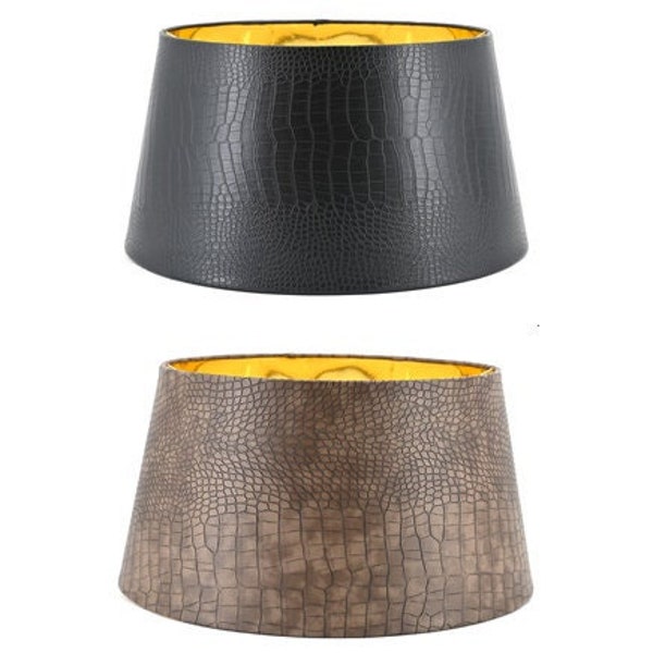 Grand abat-jour pour lampadaire et suspension simili cuir abat-jour marron ou noir Ø 50 cm