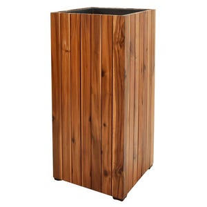 Bloembak/plantenbak van acaciahout, 33 x 72 cm, met inzetstuk (55015)