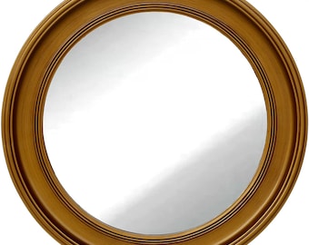 Wandspiegel »Simple« Ø60 cm goud in landelijke stijl, ronde halspiegel