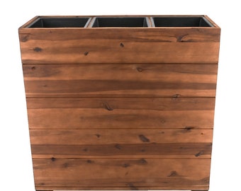 Jardinière en bois d'acacia 75 x 65 cm avec insert 500454