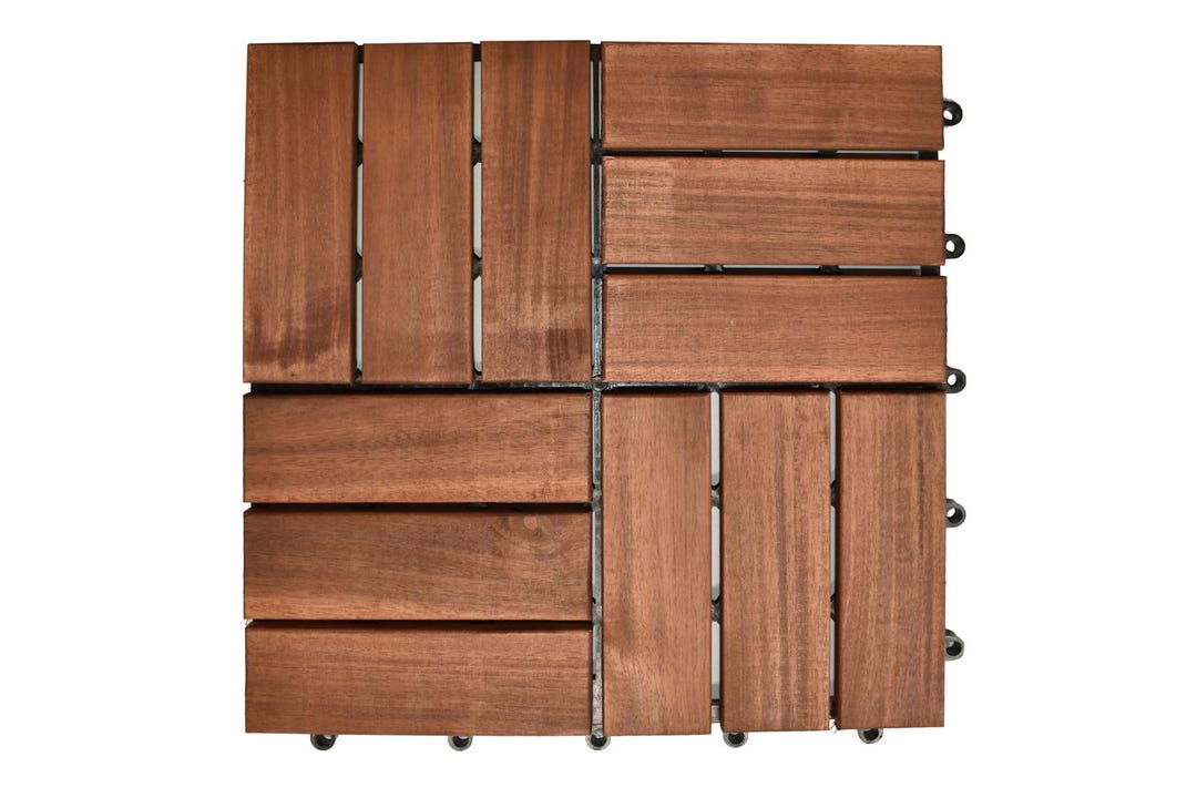 Terrace Tile Click Tile Wooden Tile 30 X 30 Cm Acacia Wood 9 Pieces ...