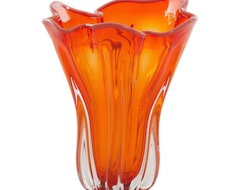 Decoratieve vaas KAZUNO van Light & Living, bloemenvaas Ø26x32 cm, glas, oranje-koraal (5735690)